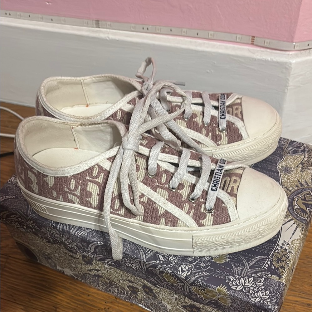 Dior Women's White and Brown Sneakers